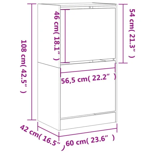 Ormarić za cipele s 2 preklopne ladice bijeli 60 x 42 x 108 cm - Bijela 60 x 42 x 108 cm Cijena