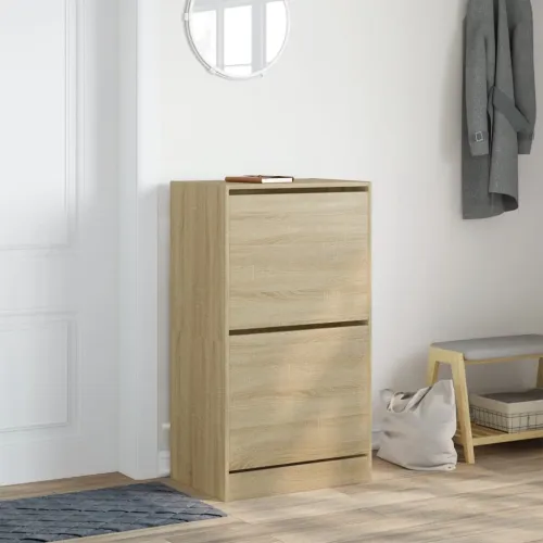 Ormarić za cipele s 2 ladice boja hrasta 60 x 42 x 108 cm - Sonoma hrast 60 x 42 x 108 cm Cijena