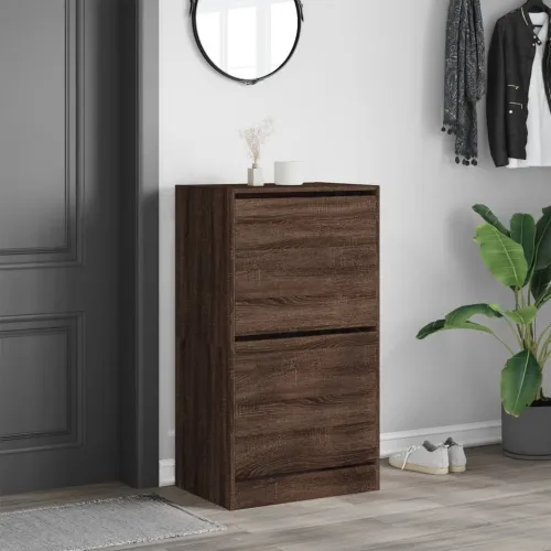 Ormarić za cipele s 2 ladice smeđa boja hrasta 60 x 42 x 108 cm - Smeđi hrast 60 x 42 x 108 cm Cijena