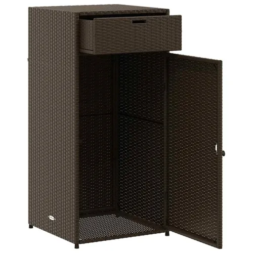 Vrtni ormarić za pohranu smeđi 55x55x111 cm od poliratana - Smeđa 55 x 55 x 111 cm Cijena