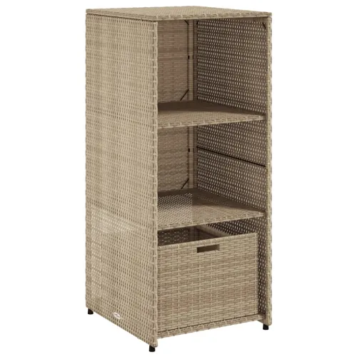 Vrtni ormarić za pohranu bež 50 x 55 x 115 cm od poliratana - Bež Bež Cijena