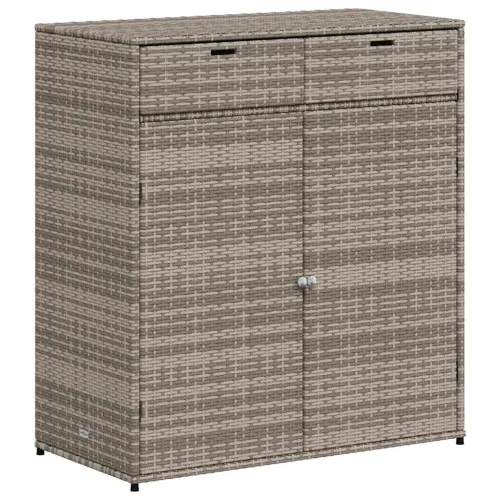 Vrtni ormarić za pohranu sivi 105 x 55 x 113 cm od poliratana - Siva 105 x 55 x 113 cm Siva 105 x 55 x 113 cm Cijena