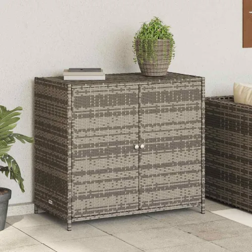 Vrtni ormarić za pohranu sivi 83x45x76 cm od poliratana - Siva Cijena