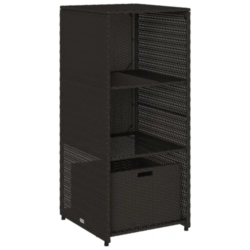 Vrtni ormarić za pohranu crni 50 x 55 x 115 cm od poliratana - Crna Crna Cijena