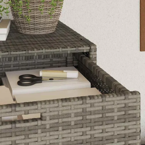 Vrtni ormarić za pohranu sivi 55x55x111 cm od poliratana - Siva 55 x 55 x 111 cm Cijena