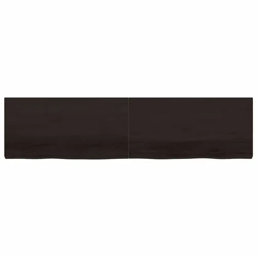Stolna ploča tamnosmeđa 200x50x(2-6) cm obrađeni masivni hrast - Tamno smeđa 200 x 50 x 6 cm Cijena
