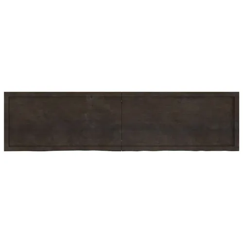 Stolna ploča tamnosmeđa 200x50x(2-6) cm obrađeni masivni hrast - Tamno smeđa 200 x 50 x 6 cm Cijena