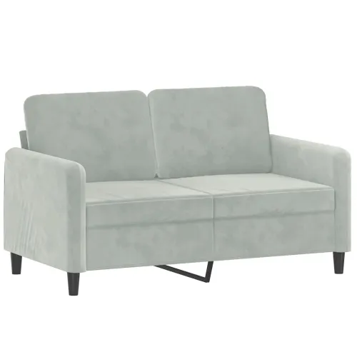 3-dijelni set sofa s jastucima svjetlosivi baršunasti - Svjetlosiva s jastucima i tabureom Cijena