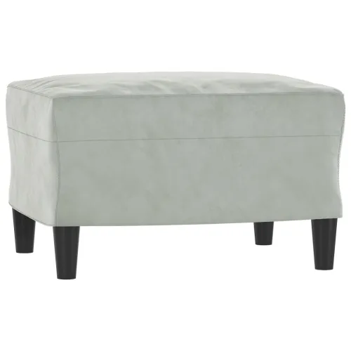 3-dijelni set sofa s jastucima svjetlosivi baršunasti - Svjetlosiva s jastucima i tabureom Cijena
