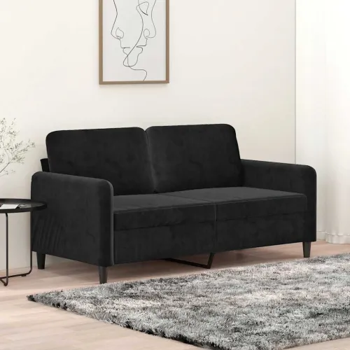 Dvosjed crni 140 cm baršunasti - Crna 140 cm Cijena