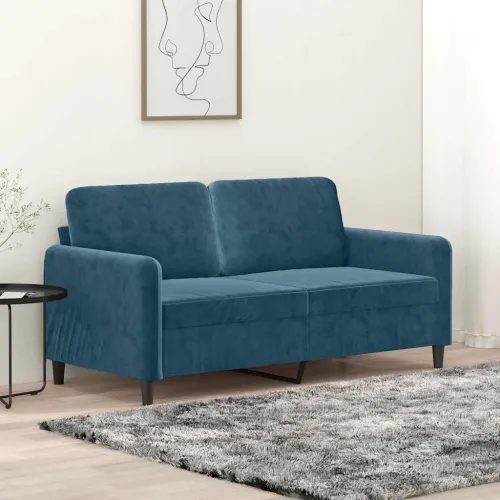 Dvosjed plavi 140 cm baršunasti - Plava 1 140 cm Cijena