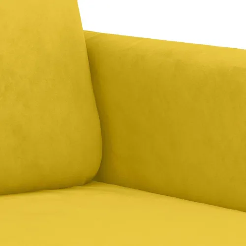 2-dijelni set sofa žuti baršunasti - Žuta s jastučićima Cijena