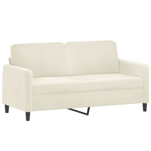 2-dijelni set sofa krem baršunasti - Krema s jastučićima Cijena