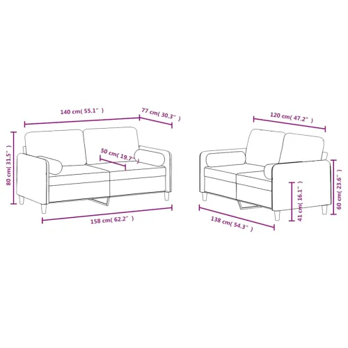 2-dijelni set sofa s jastucima tamnozeleni baršunasti - Tamnozelena s jastučićima Cijena