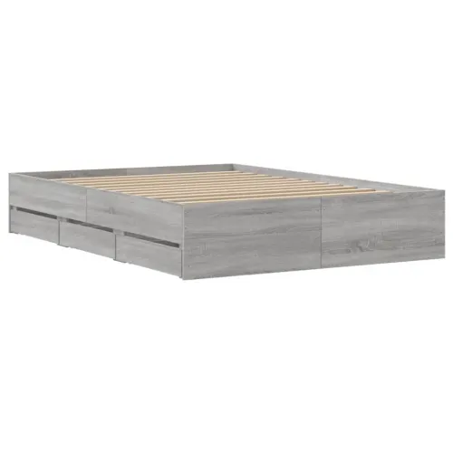 Okvir za krevet s ladicama boja sivog hrasta 120x190 cm drveni - Sivi hrast sonoma 120 x 190 cm Cijena