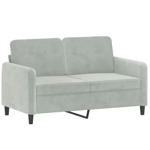 2-dijelni set sofa svjetlosivi baršunasti - Svjetlosiva s jastučićima Cijena