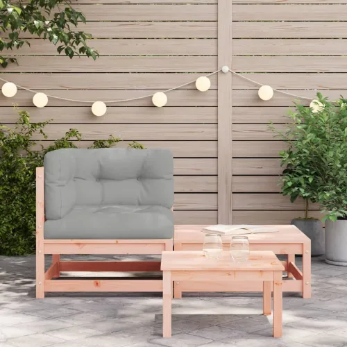 Kutna vrtna sofa s jastucima i tabureom - Prirodni douglas 1 kutna sofa Cijena