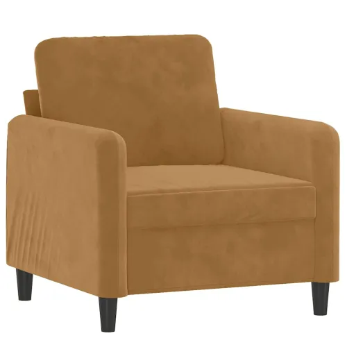 3-dijelni set sofa smeđi baršunasti - Smeđa 1 s jastučićima Cijena
