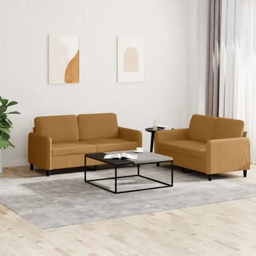 2-dijelni set sofa smeđi baršunasti - Smeđa s jastučićima Cijena