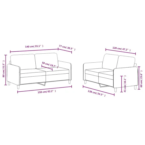 2-dijelni set sofa smeđi baršunasti - Smeđa s jastučićima Cijena