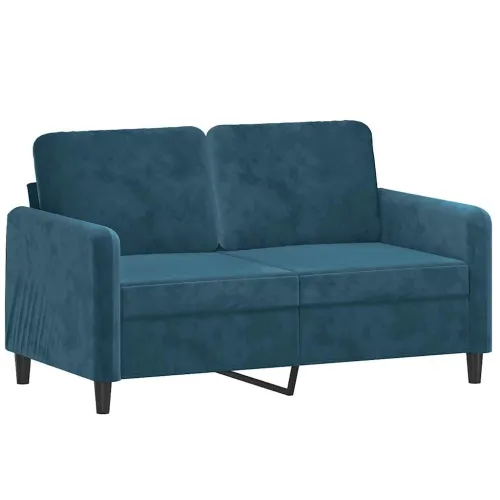 2-dijelni set sofa plavi baršunasti - Plava s jastučićima Cijena