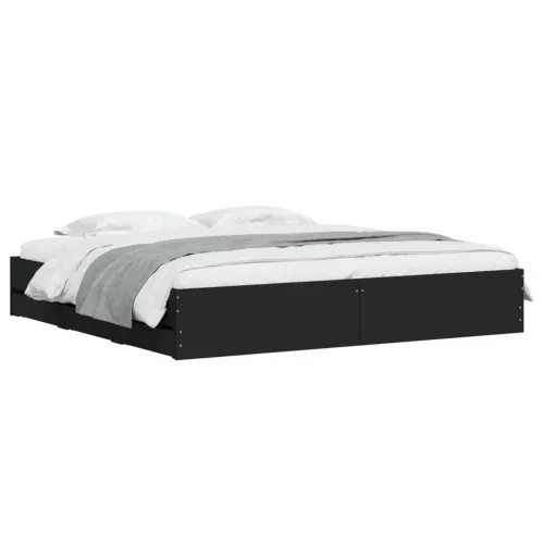 Okvir za krevet s ladicama crni 180x200 cm konstruirano drvo - Crna 180 x 200 cm Cijena