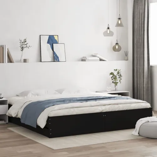 Okvir za krevet s ladicama crni 180x200 cm konstruirano drvo - Crna 180 x 200 cm Cijena