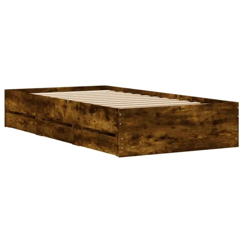 Okvir kreveta s ladicama boja hrasta 100x200 cm - Dimljeni hrast 100 x 200 cm Cijena