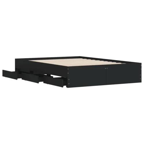 Okvir za krevet s ladicama crni 120x190 cm konstruirano drvo - Crna 120 x 190 cm Cijena