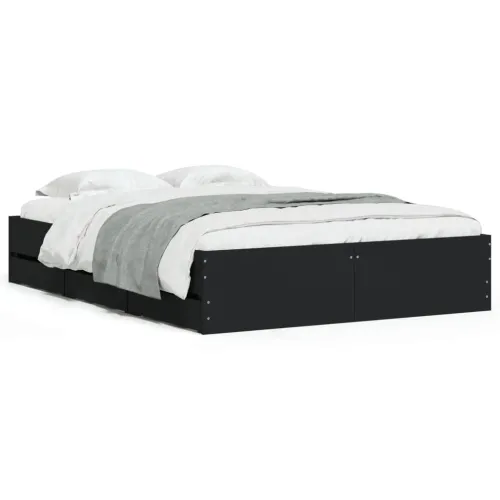 Okvir za krevet s ladicama crni 120x190 cm konstruirano drvo - Crna 120 x 190 cm Cijena