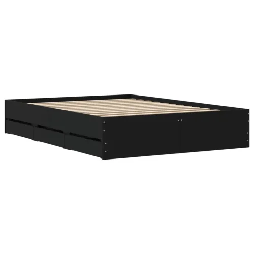 Okvir za krevet s ladicama crni 120x190 cm konstruirano drvo - Crna 120 x 190 cm Cijena
