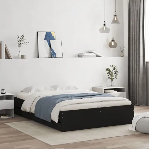 Okvir za krevet s ladicama crni 120x190 cm konstruirano drvo - Crna 120 x 190 cm Cijena