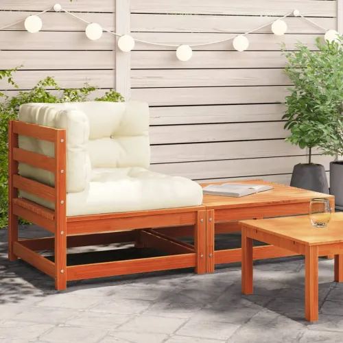 Kutna vrtna sofa s jastucima i tabureom - Voštano smeđa 1 kutna sofa Cijena