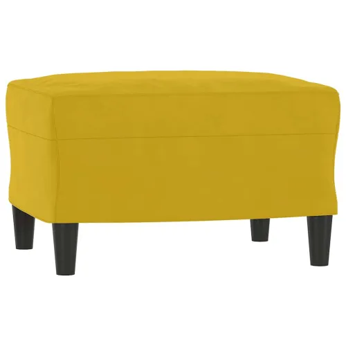3-dijelni set sofa s žuti baršunast - Žuta s jastučićima i tabureom Cijena