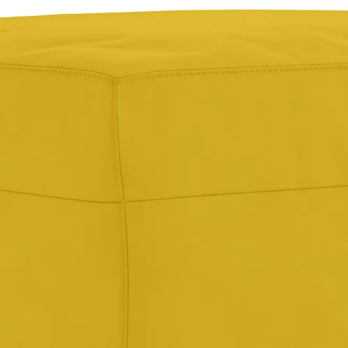 3-dijelni set sofa s žuti baršunast - Žuta s jastučićima i tabureom Cijena