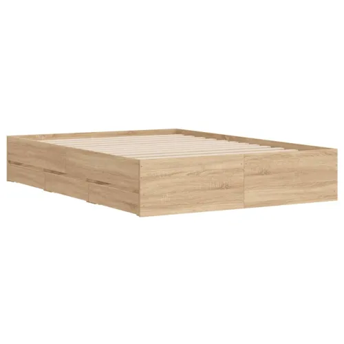 Okvir za krevet s ladicama boja hrasta 120x200 cm drveni - Sonoma hrast 120 x 200 cm Cijena