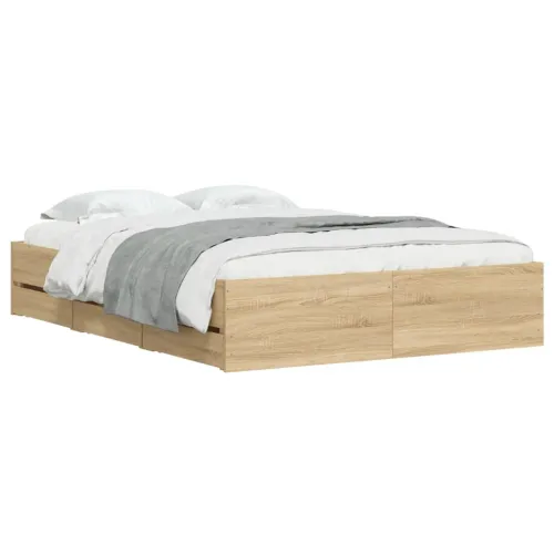 Okvir za krevet s ladicama boja hrasta 120x200 cm drveni - Sonoma hrast 120 x 200 cm Cijena