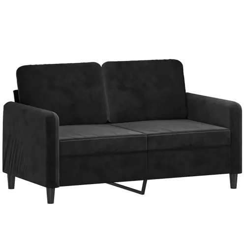 2-dijelni set sofa crni baršunasti - Crna 1 s jastučićima Cijena