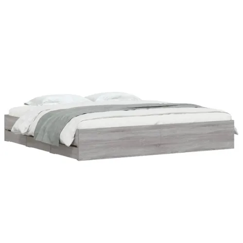 Okvir za krevet s ladicama boja hrasta 180x200 cm - Sivi hrast sonoma 180 x 200 cm Cijena