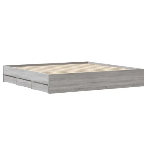 Okvir za krevet s ladicama boja hrasta 180x200 cm - Sivi hrast sonoma 180 x 200 cm Cijena