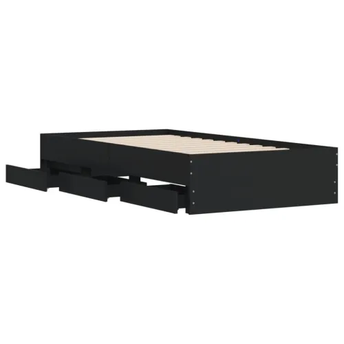 Okvir za krevet s ladicama crni 100x200 cm konstruirano drvo - Crna 100 x 200 cm Cijena