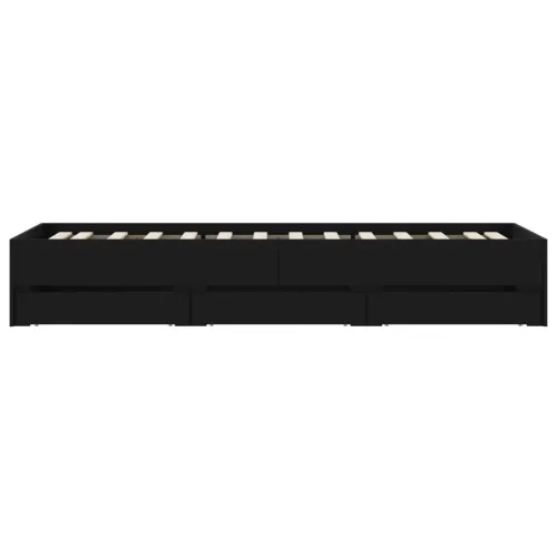 Okvir za krevet s ladicama crni 100x200 cm konstruirano drvo - Crna 100 x 200 cm Cijena
