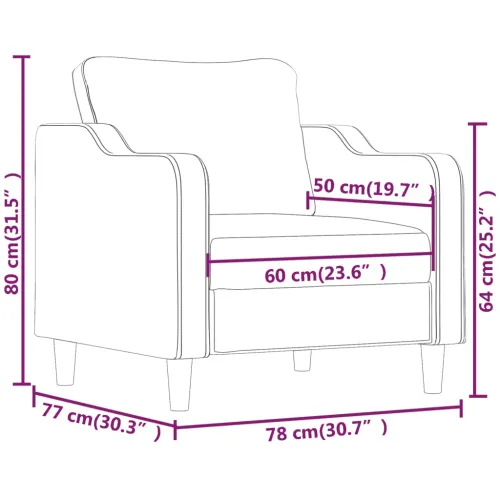 Fotelja smeđa 60 cm od tkanine - Smeđa 60 cm Cijena