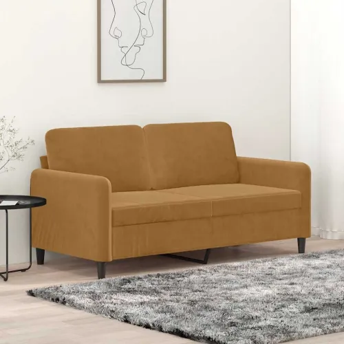 Dvosjed smeđi 140 cm baršunasti - Smeđa 1 140 cm Smeđa Cijena