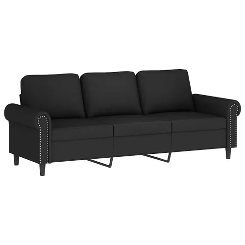 Trosjed s tabureom crni 180 cm baršunasti - Crna Cijena