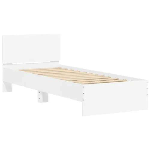 Okvir kreveta s uzglavljem bijeli 90x190 cm konstruirano drvo - Bijela 90 x 190 cm Cijena