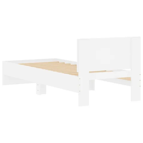 Okvir kreveta s uzglavljem bijeli 90x190 cm konstruirano drvo - Bijela 90 x 190 cm Cijena