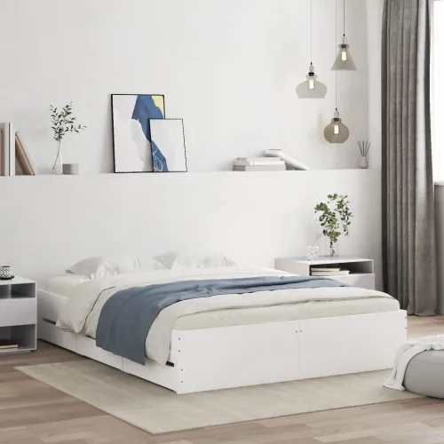 Okvir kreveta s ladicama bez madraca bijeli 140x190 cm - Bijela 140 x 190 cm Cijena
