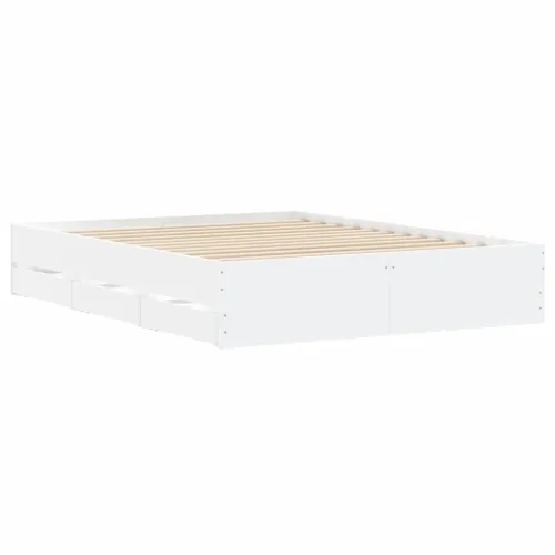 Okvir kreveta s ladicama bez madraca bijeli 140x190 cm - Bijela 140 x 190 cm Cijena