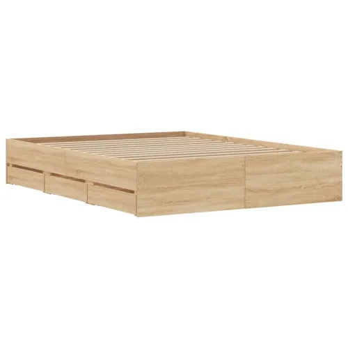 Okvir za krevet s ladicama boja hrasta 140x190 cm drveni - Sonoma hrast 140 x 190 cm Cijena